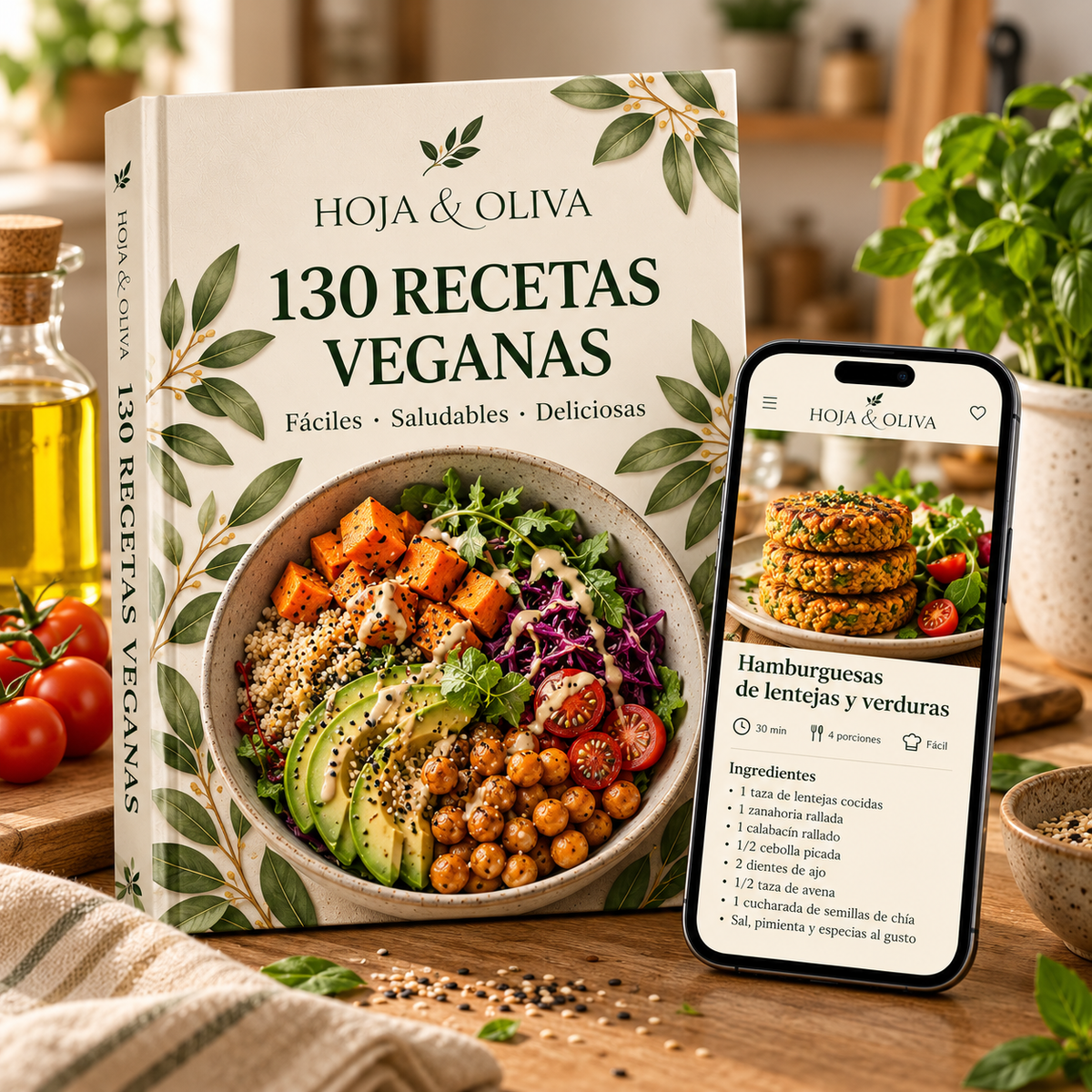 Recetario Vegano Fácil, Rápido y Delicioso: 130 Recetas + 4 BONUS 🎁